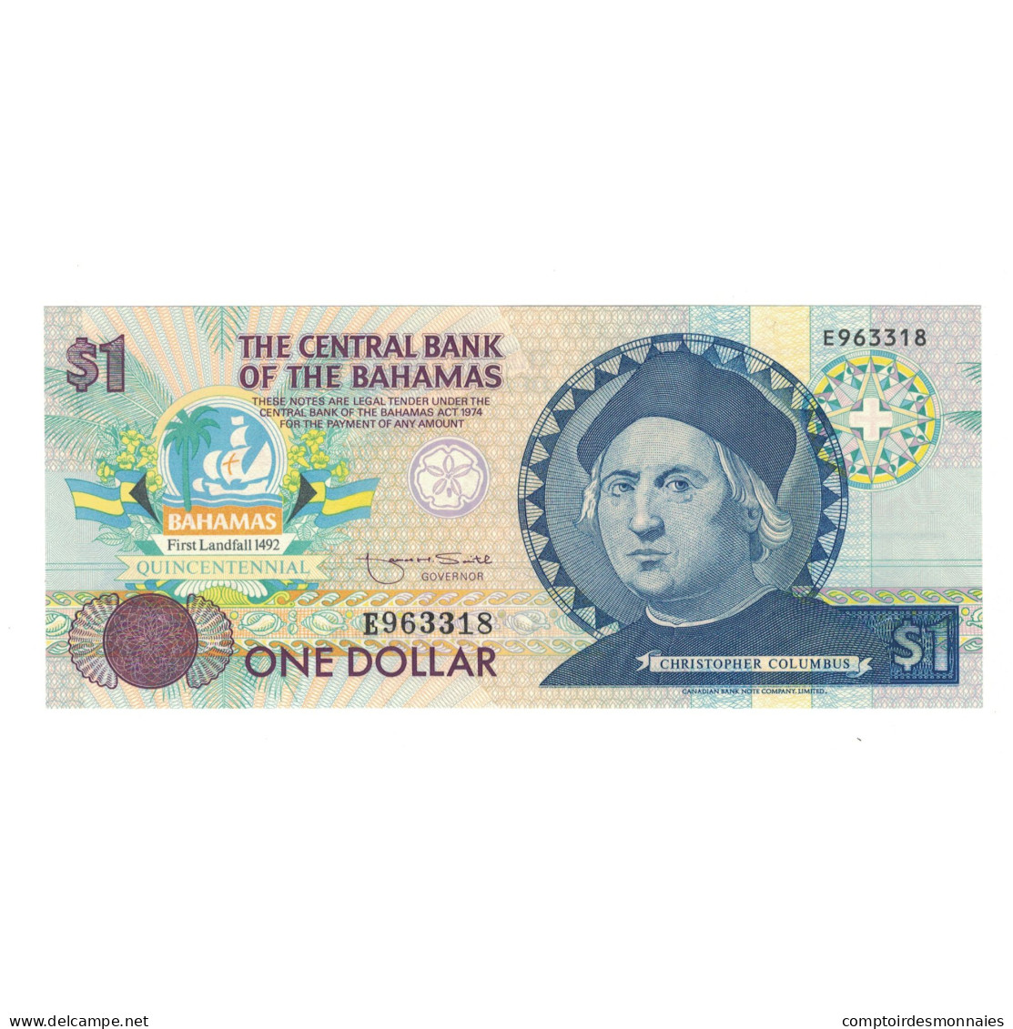 Billet, Bahamas, 1 Dollar, Undated (1992), KM:50a, NEUF - Bahamas
