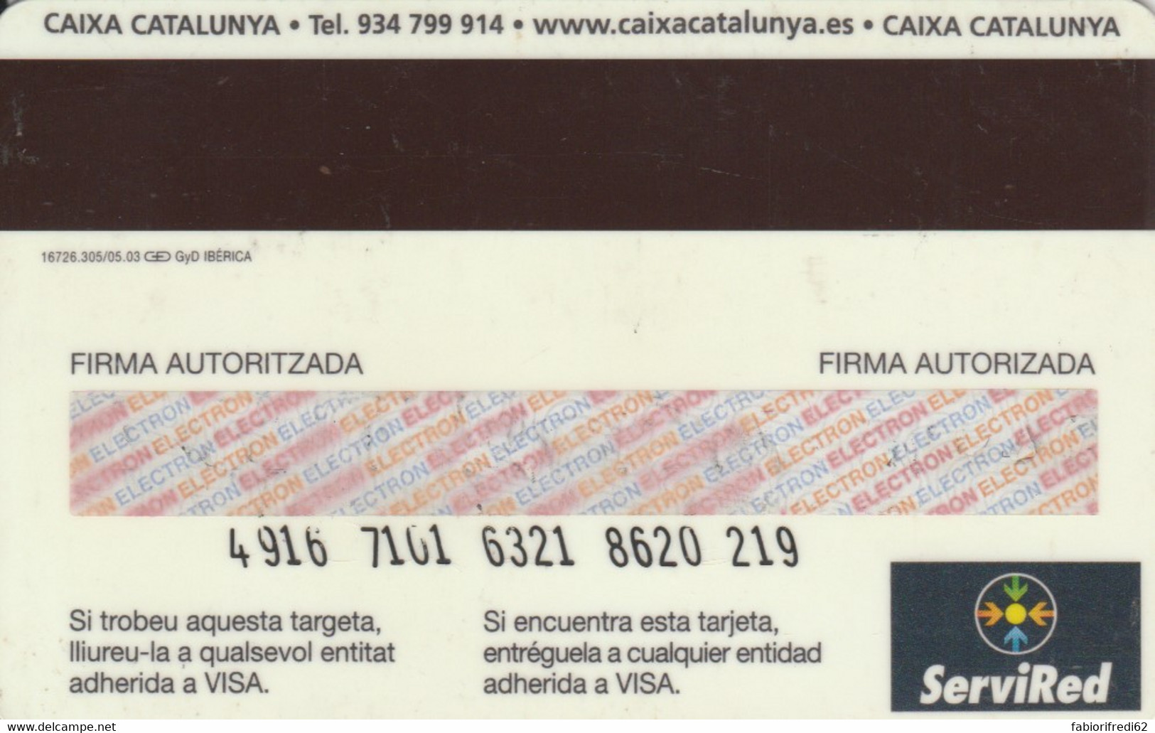 CARTA CREDITO CAIXA CATALUNYA SCADENZA 2008 (CK4959 - Tarjetas De Crédito (caducidad Min 10 Años)