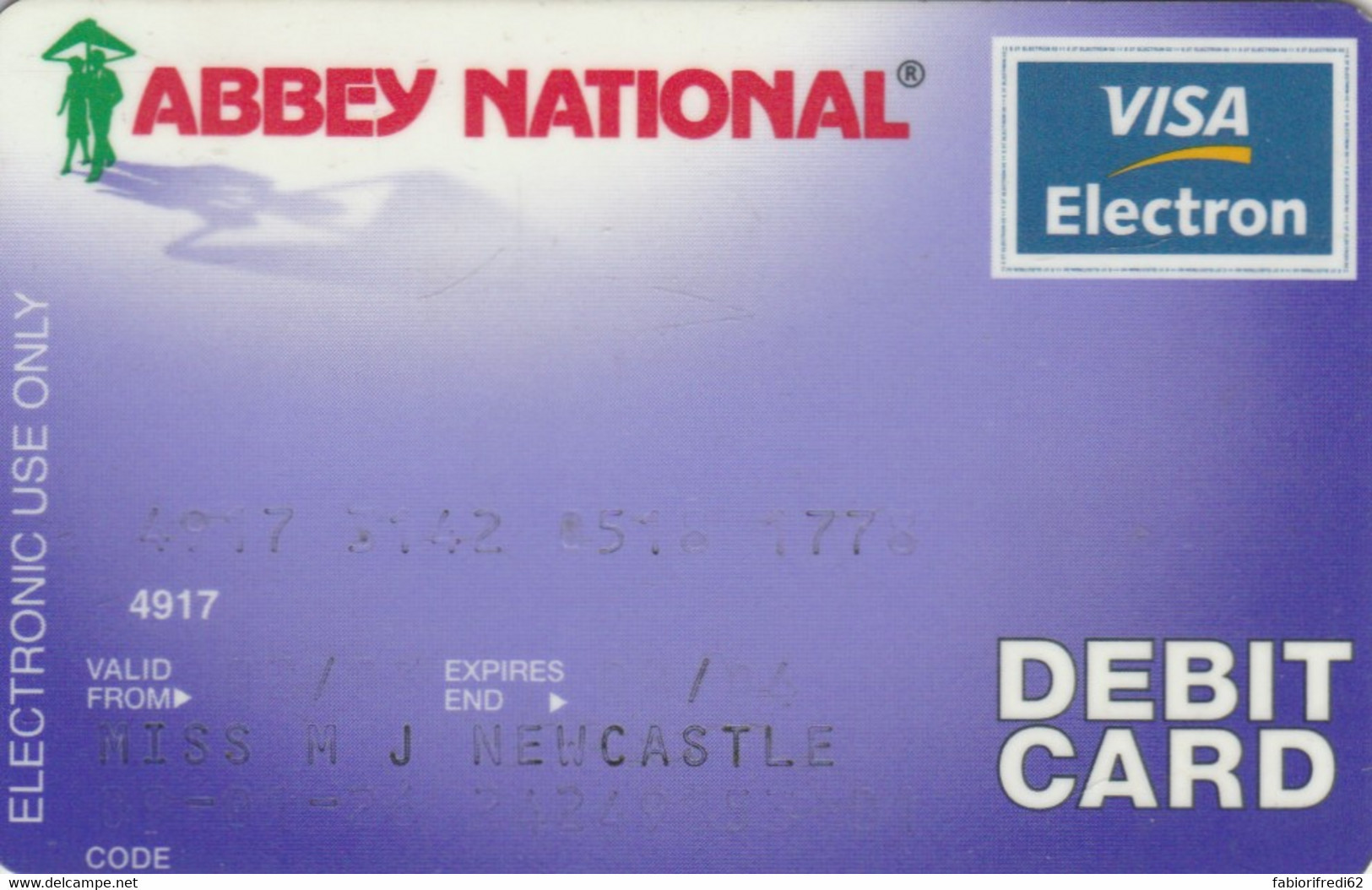 CARTA CREDITO ABBEY NATIONAL (CK4947 - Credit Cards (Exp. Date Min. 10 Years)