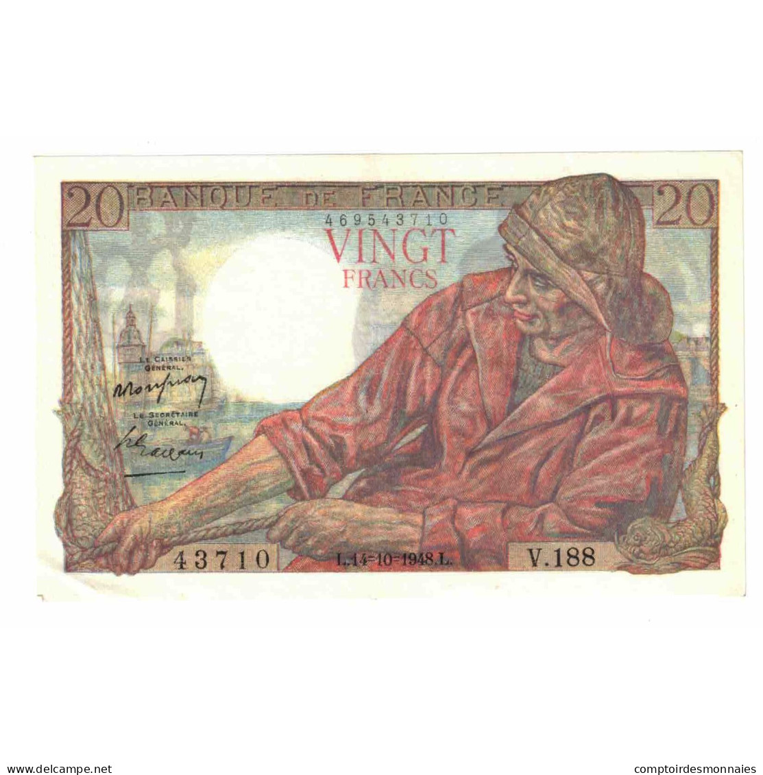 France, 20 Francs, Pêcheur, 1948, V.188, SUP, Fayette:13.13, KM:100c - 20 F 1942-1950 ''Pêcheur''