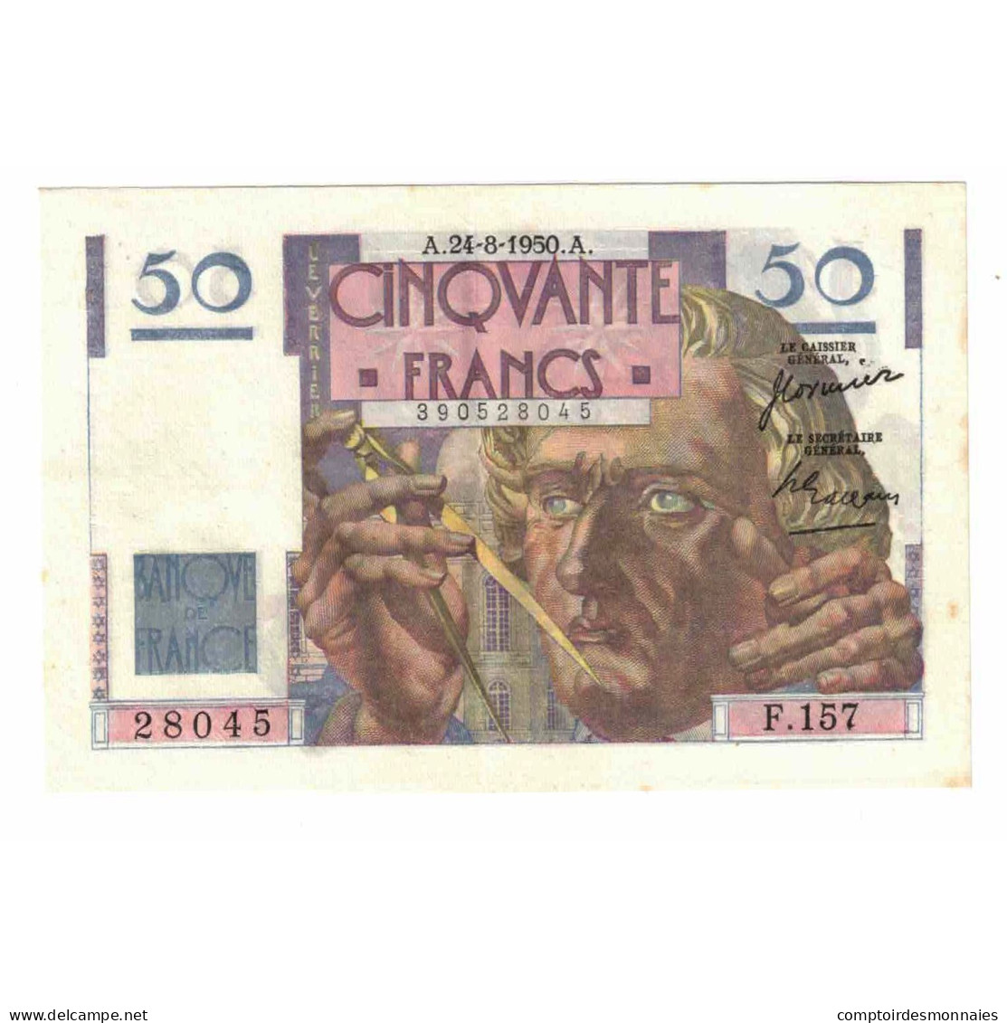 France, 50 Francs, Le Verrier, 1950, F.157, TTB, Fayette:20.16, KM:127c - 50 F 1946-1951 ''Le Verrier''