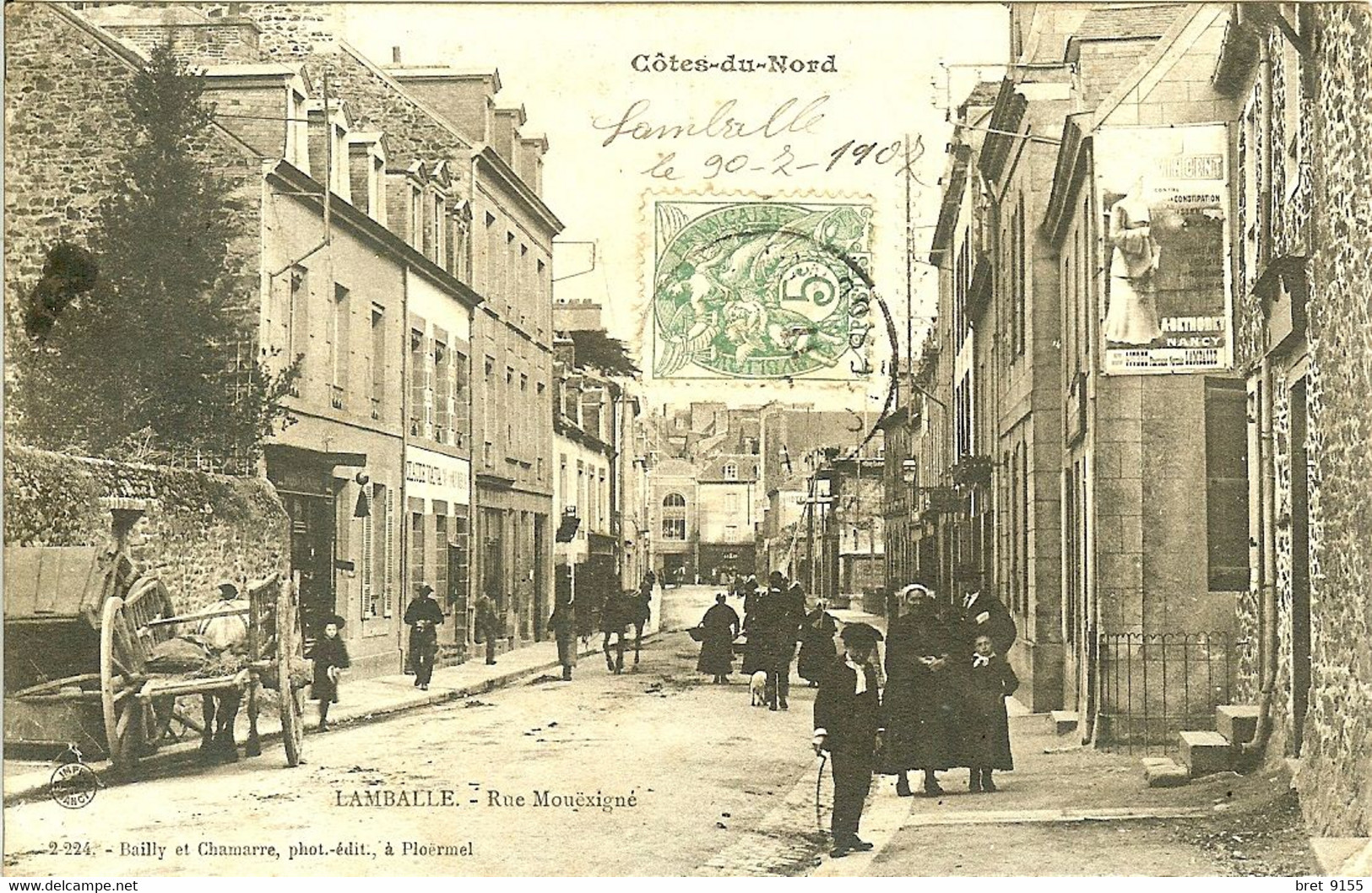 22 LAMBALLE LA RUE MOUEXIGNE TRES COMMERCANTE ET ANIMEE - Lamballe