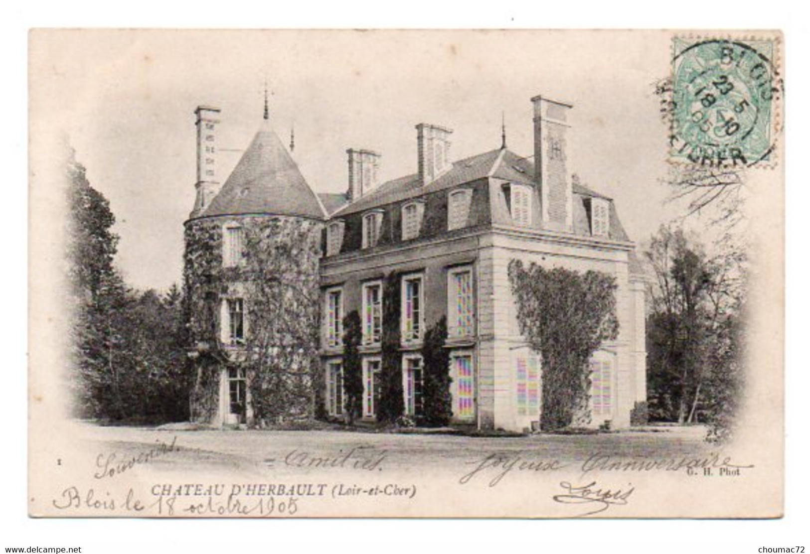 (41) 2587, Herbault, GH Phot 1, Château D'Herbault, Dos Non Divisé - Herbault