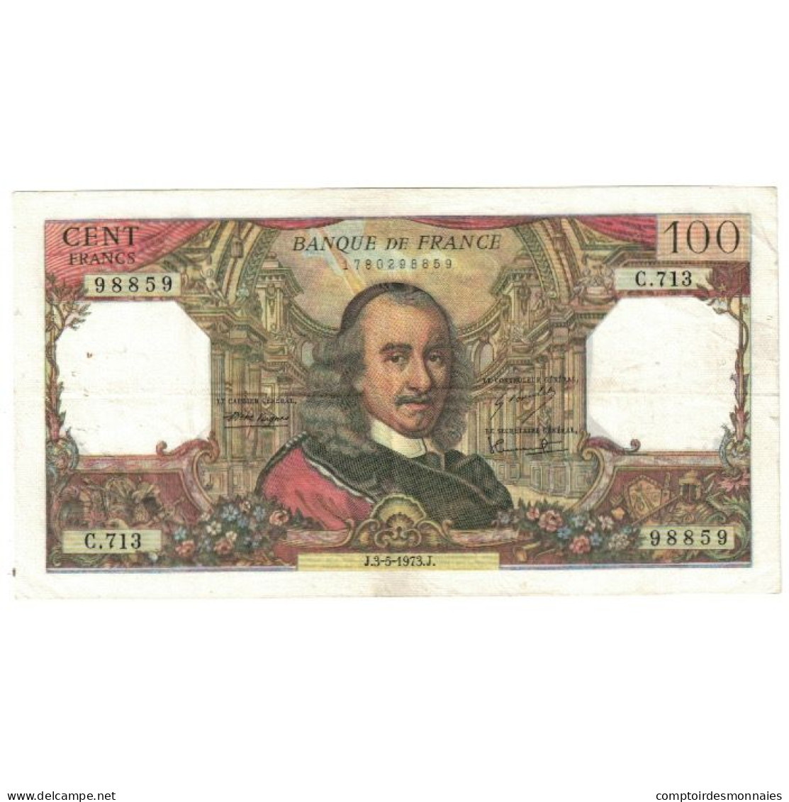 France, 100 Francs, Corneille, 1973, C.713, TTB+, Fayette:65.42, KM:149d - 100 F 1964-1979 ''Corneille''