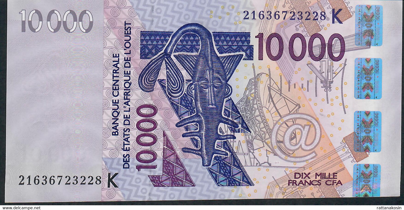 W.A.S. SENEGAL P718Ku 10000 Or 10.000 FRANCS (20)21 2021 Signature 45 UNC. - West-Afrikaanse Staten