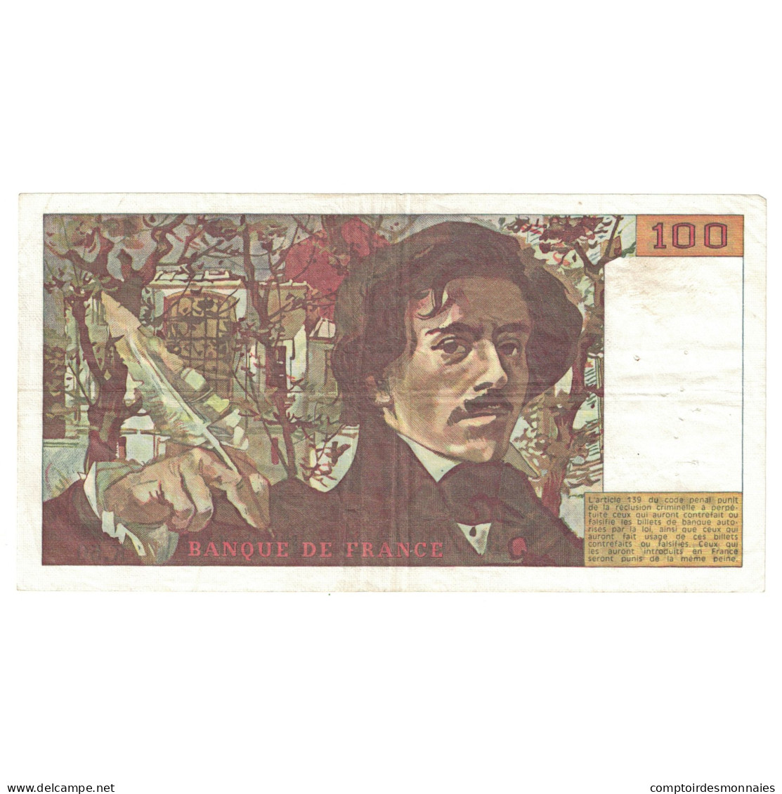 France, 100 Francs, Delacroix, 1981, K.50, TTB+, Fayette:69.5, KM:154b - 100 F 1978-1995 ''Delacroix''