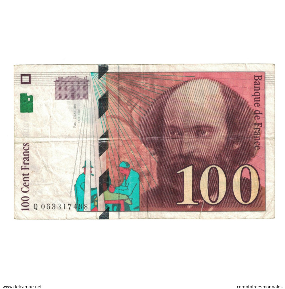 France, 100 Francs, Cézanne, 1998, Y 065957680, SUP, Fayette:74.2, KM:158a - 100 F 1997-1998 ''Cézanne''