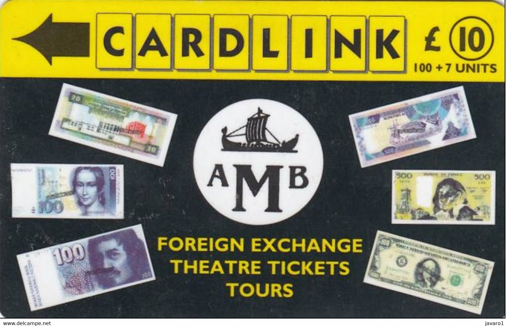 CARDLINK : CLK011 L.10 EXCHANGE MONEY ( Batch: 9CLKA000363) USED - [ 5] Eurostar, Cardlink & Railcall