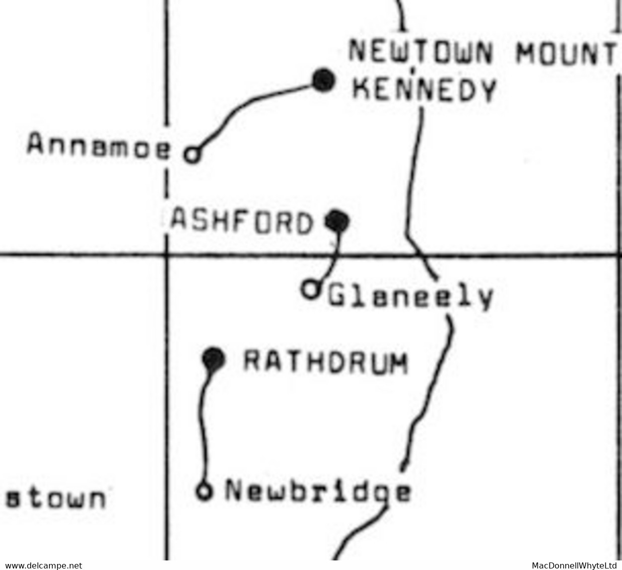 Ireland Wicklow Mining 1844 Ballymurtagh Mine To Cornwall With Italic "Rathdrum/Penny Post" In Olive-grey, Prepaid "1" - Préphilatélie