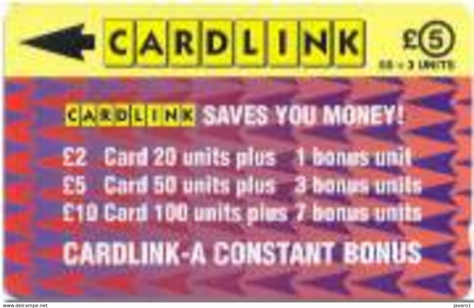 CARDLINK : CLK004 L.5 Red Arrowhead Design ( Batch: 1CLKD001432) USED - [ 5] Eurostar, Cardlink & Railcall