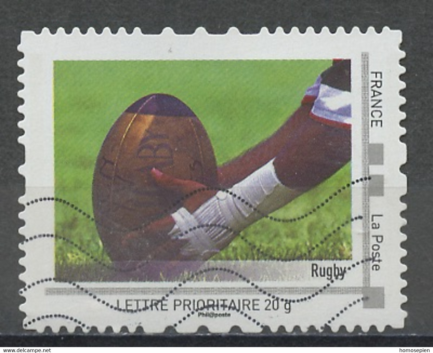 France - Frankreich Timbre Personnalisé 2008 Y&T N°IDT07-023 - Michel N°BS(?) (o) - Rugby - Used Stamps