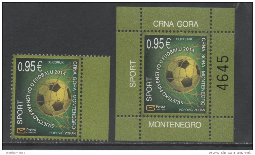 MONTENEGRO, 2014, MNH, FOOTBALL, WORLD CUP, 1v+S/SHEET - 2014 – Brasile