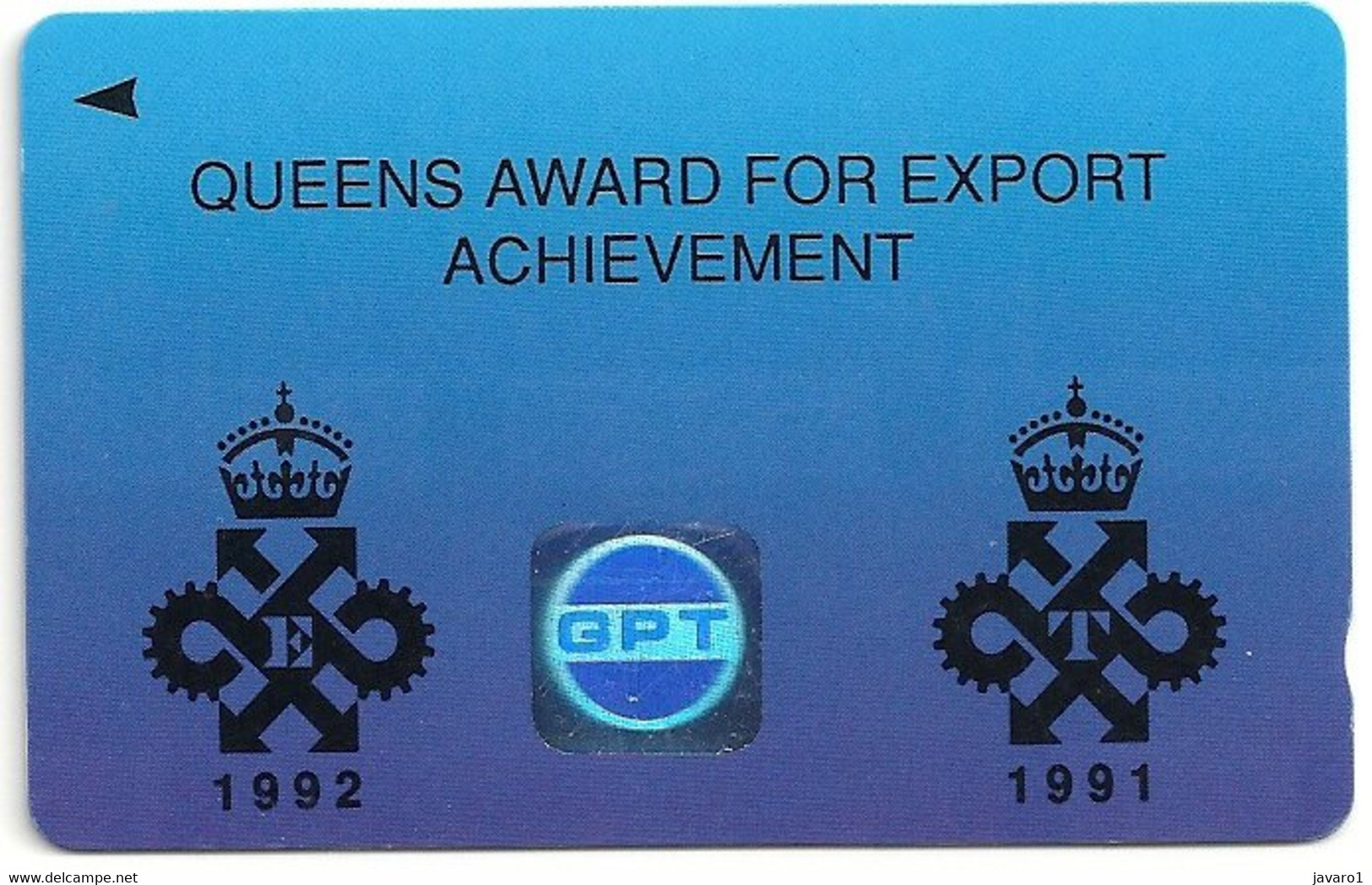 GPT DEMO : QA01 GPT QUEENS AWARD GALA DAY At CHORLEY 28/6/92 ( Batch: GPT0000491) USED - Eurostar, Cardlink & Railcall