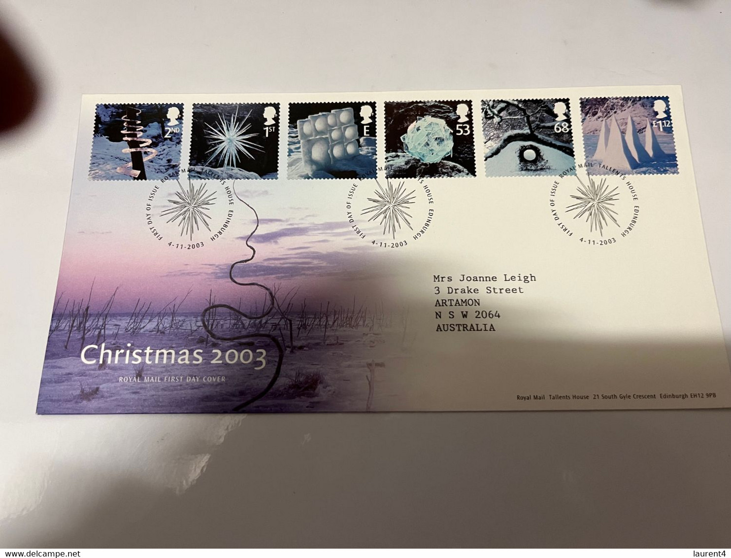 (1  G 57) UK FDC Posted To Australia - 2003 - Christmas - 2001-10 Ediciones Decimales