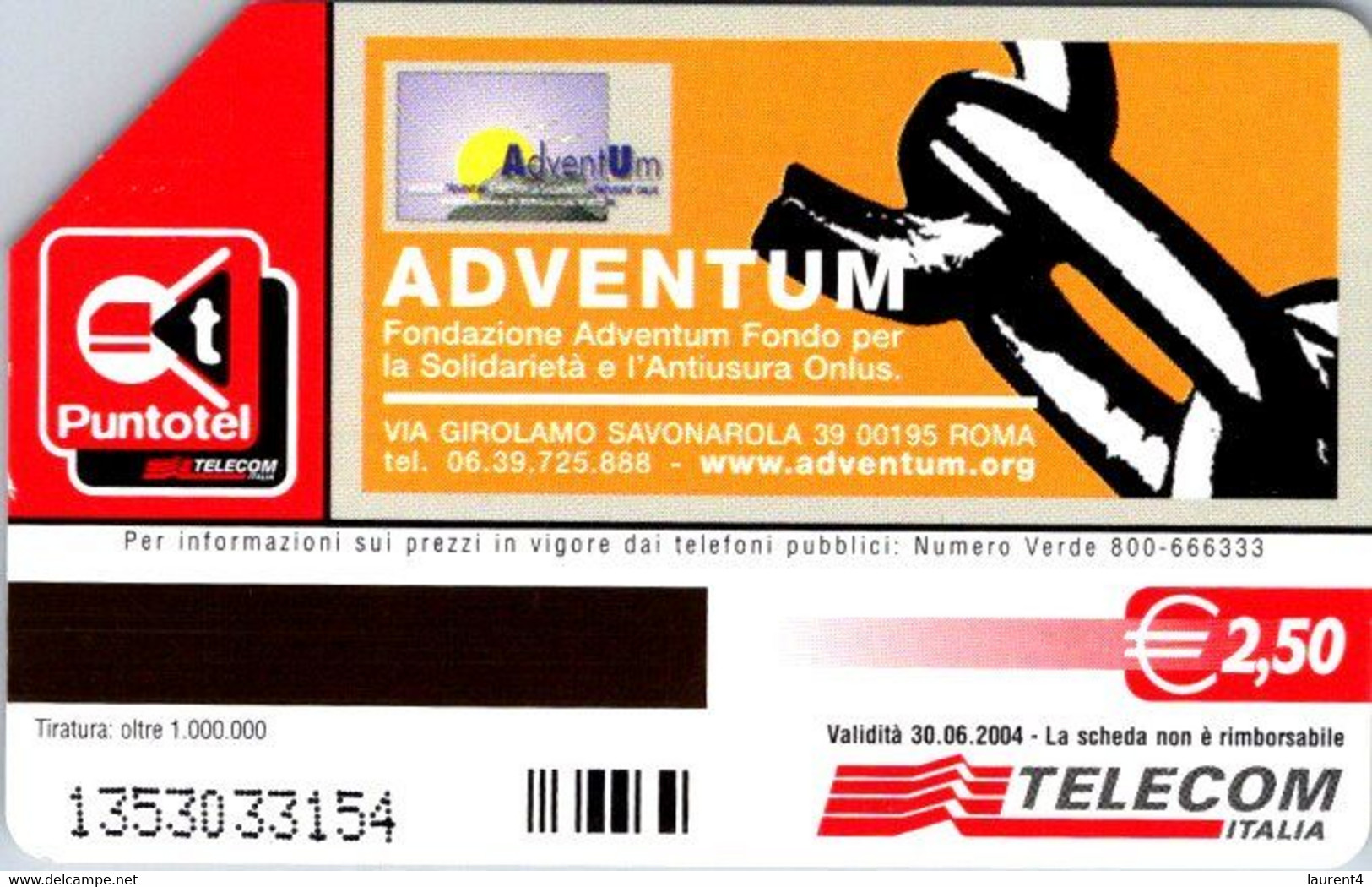 (24-6-2022 H) Phonecard -  Italy - (1 Phonecard)  Adventum - 2.50 EURO - Other & Unclassified