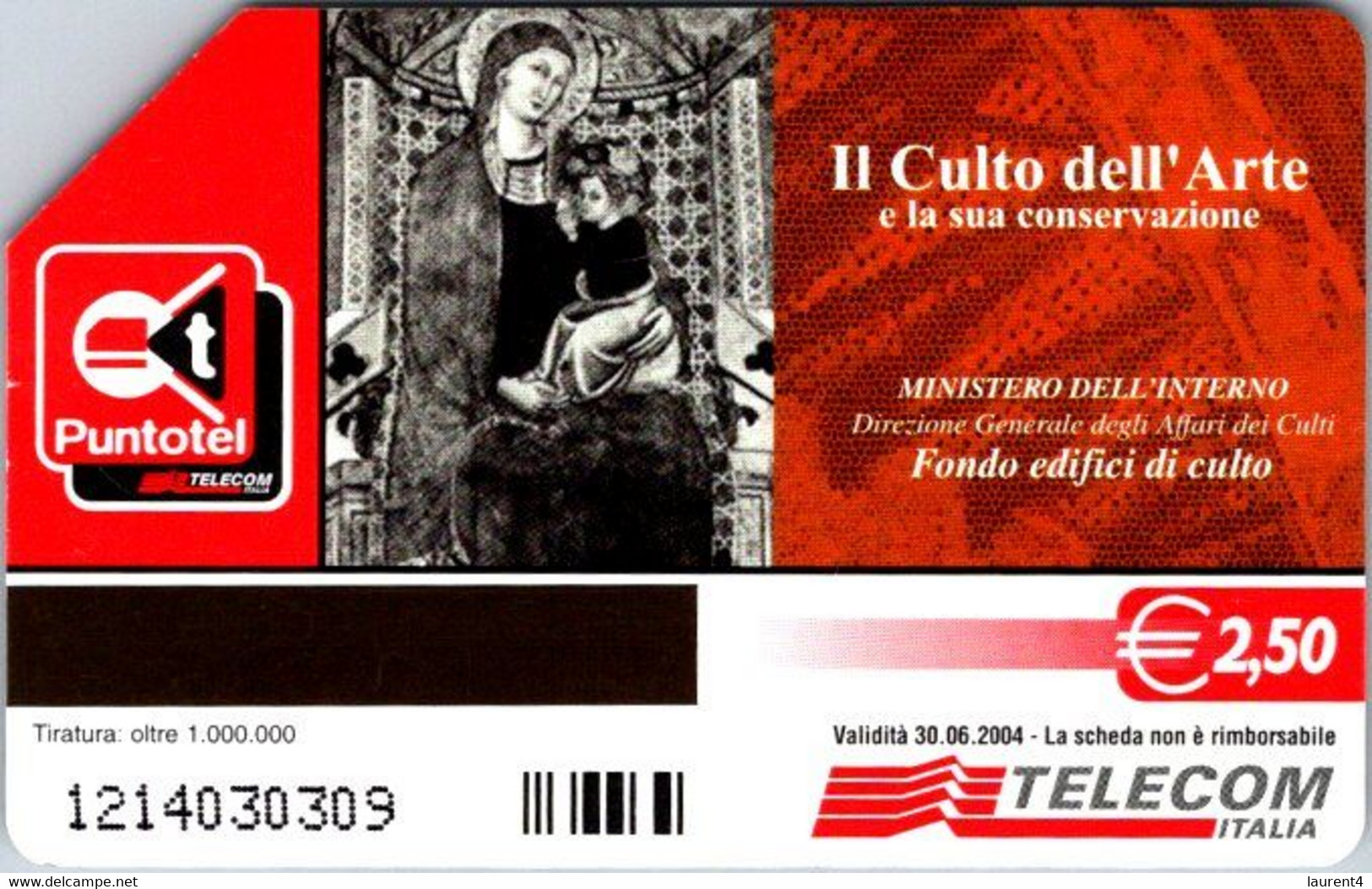 (24-6-2022 H) Phonecard -  Italy - (1 Phonecard)  Ill Culto Dell' Arte - 2.50 EURO - Otros & Sin Clasificación