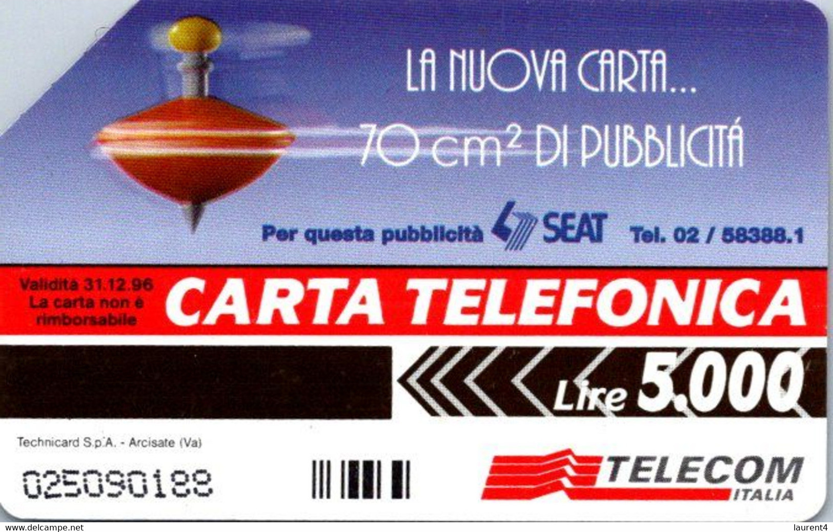 (24-6-2022 I -i  ) Phonecard -  Italy - (1 Phonecard) 5000 Lira - Sonstige & Ohne Zuordnung