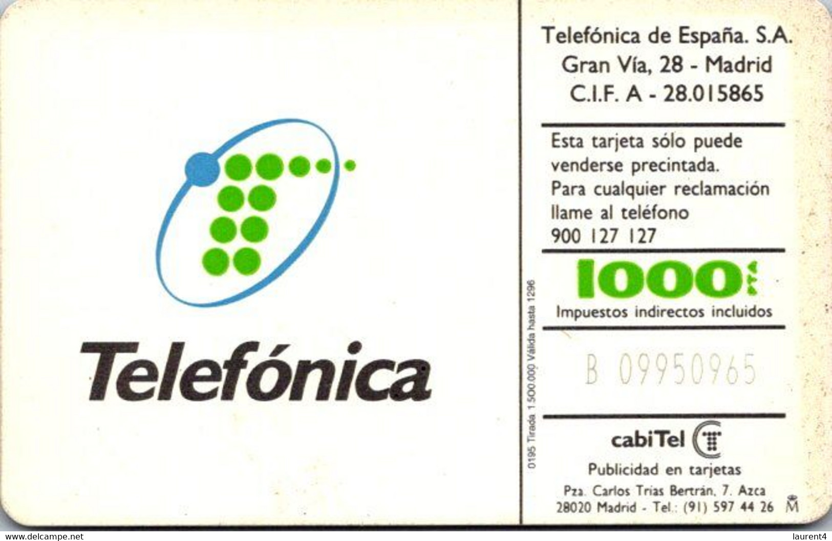 (24-6-2022 G) Phonecard -  Spain - (1 Phonecard)  1000 - Andere & Zonder Classificatie