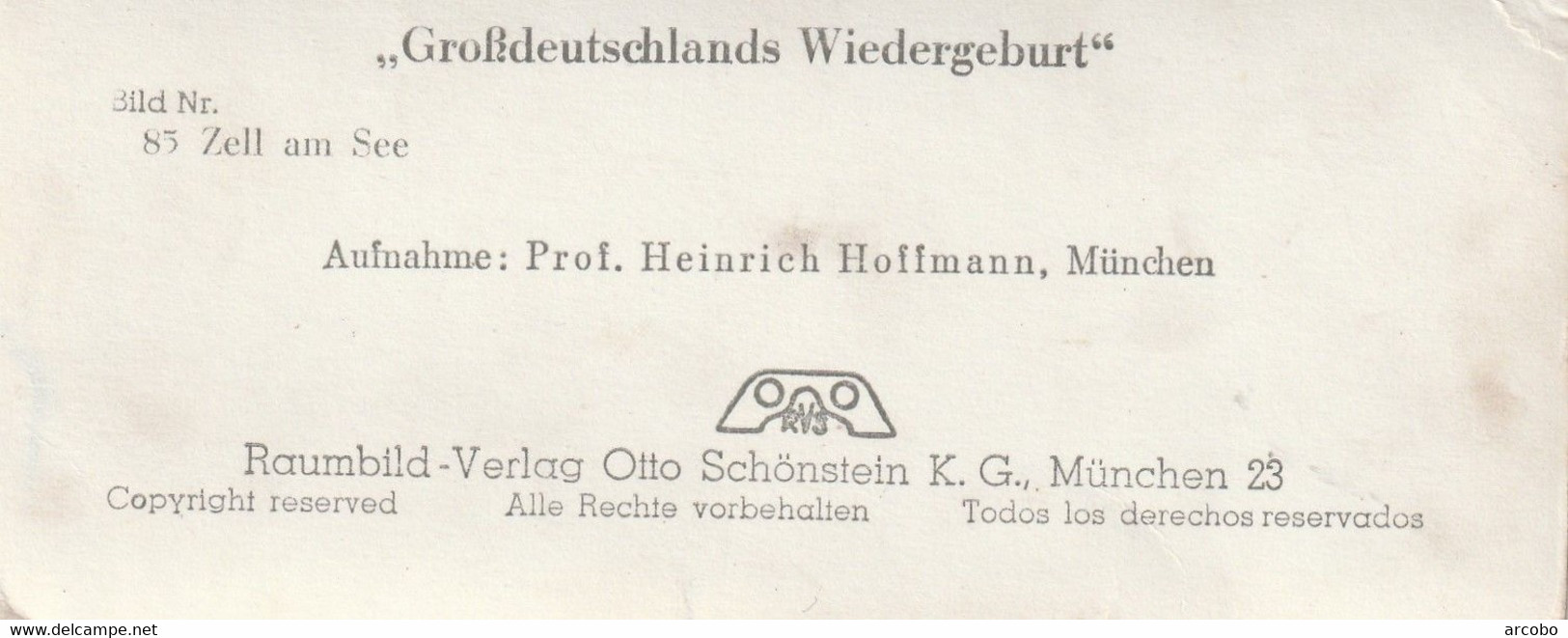 Zell Am See Bild Nr 83 Aus Großdeutschlands Wiedergeburt Aufnahme Prof Heinrich Hoffmann - Visionneuses Stéréoscopiques