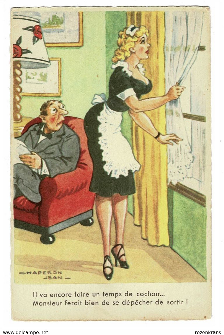 CPA Illustrator Illustrateur Humour Humor Jean Chaperon Femme Gros Seins Decollete Pin-up Sexy Femme De Ménage - Chaperon, Jean