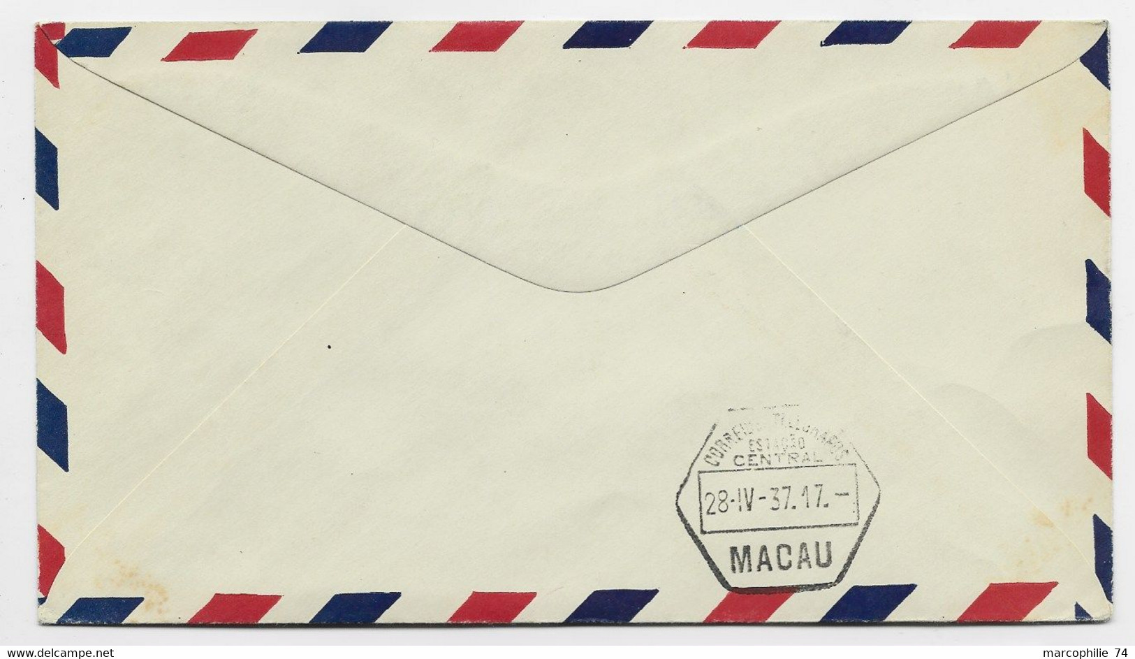 PHILIPPINE ISLANDS MANILLA LETTRE COVER AIR MAIL FIRST FLIGHT ASIA GUAM MACAO APR 28 1937 TO USA - Airmail