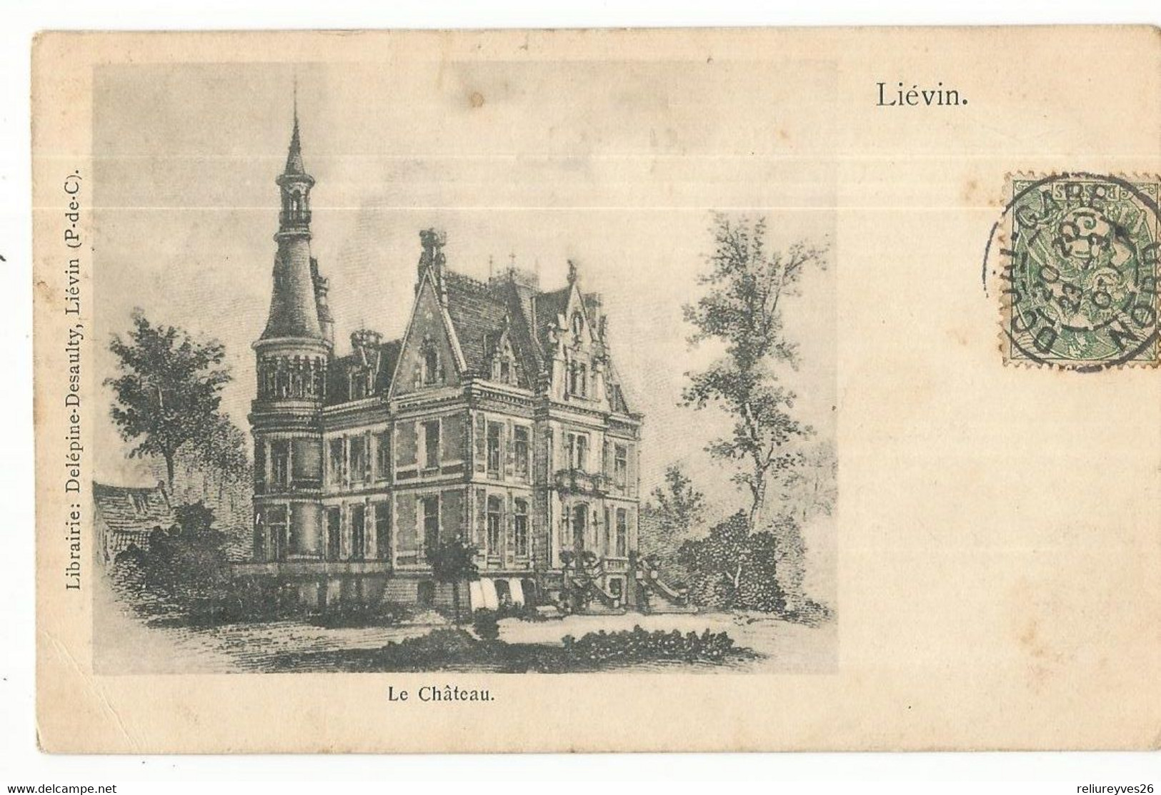 CPA ,Précurseur, D. 62, Liévin , Le Château ,Ed. Délépine -Desaulty , 1907, Dos Simple - Lievin