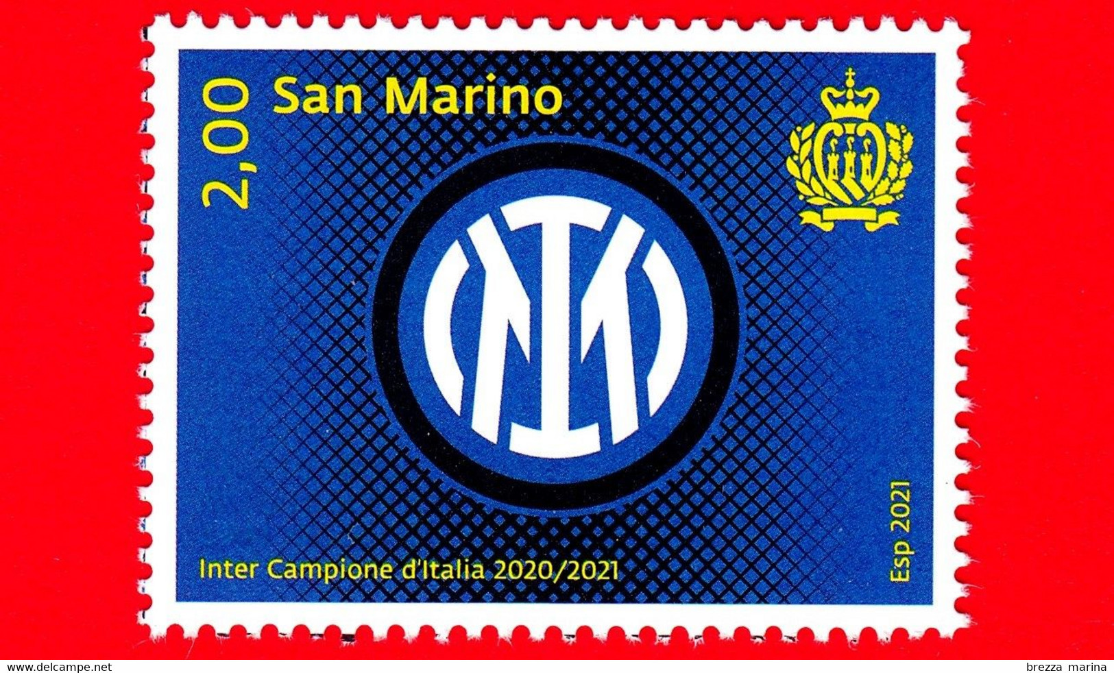 Nuovo - MNH - SAN MARINO - 2021 - Calcio - Inter Campione D’Italia 2020-2021 – Logo - 2.00 - Unused Stamps