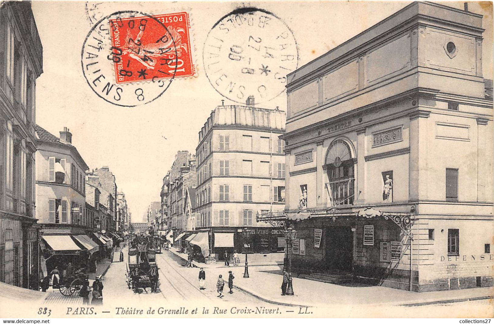 PARIS-75015-THEATRE DE GRENELLE ET LA RUE CROIX-NIVERT - Paris (15)