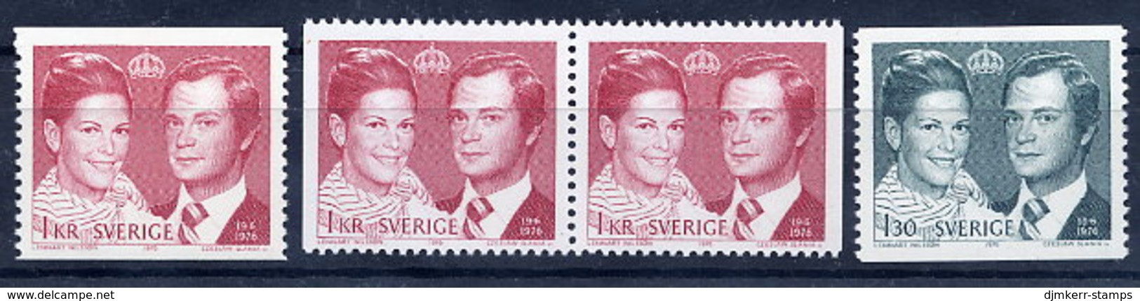 SWEDEN 1976 Royal Wedding MNH / **.  Michel 952-53 - Unused Stamps
