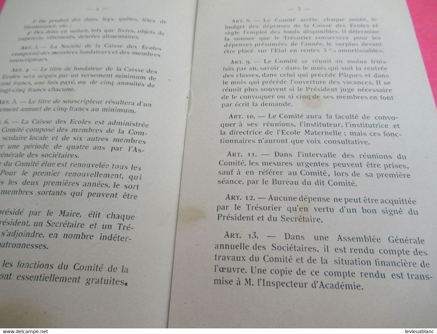 Commune  De GARGENVILLE /" Statuts De La Caisse Des Ecoles" / République Française/1921               CAH333 - Diplome Und Schulzeugnisse
