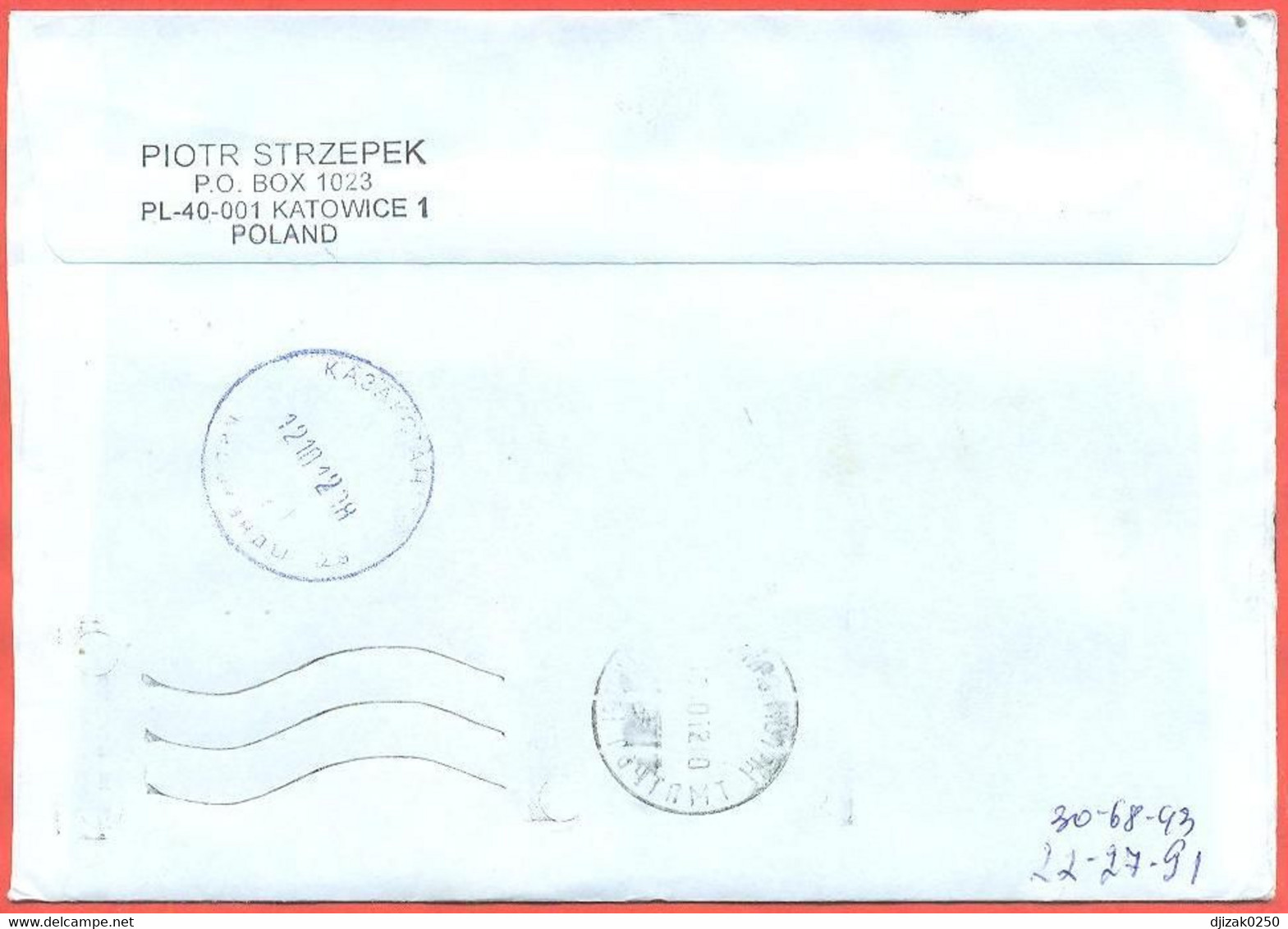 Poland 2012. The Envelope  Passed Through The Mail. Airmail. - Brieven En Documenten