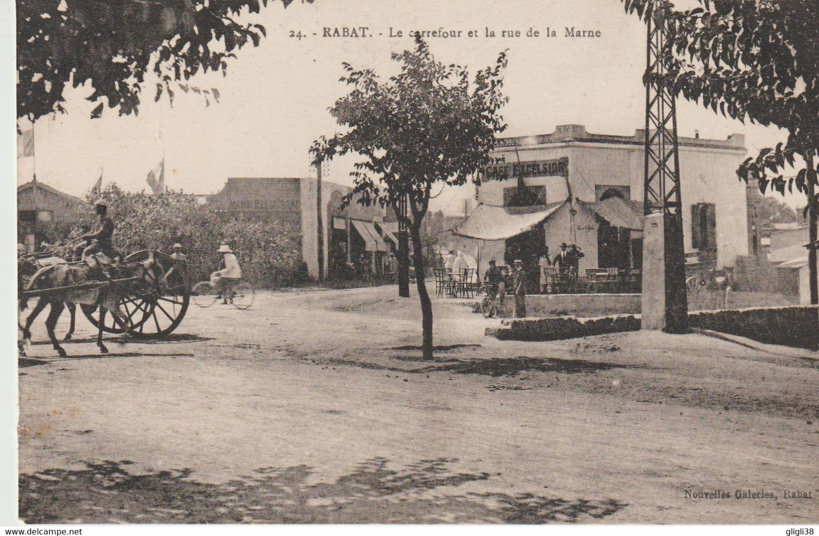 CPA- Maroc- RABAT- Le Carrefour Et La Rue De La Marne- - Rabat