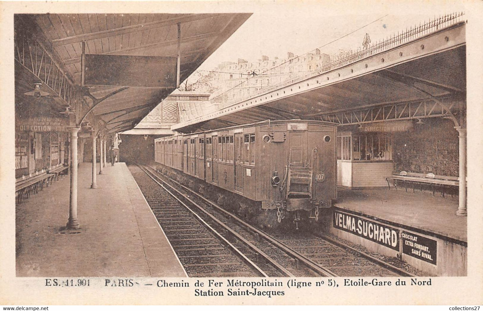 CHEMIN DE FER METROPOLITAIN ( LIGNE 5 ) ETOILE- GARE DU NORD , STATION SAINT-JACQUES - Pariser Métro, Bahnhöfe