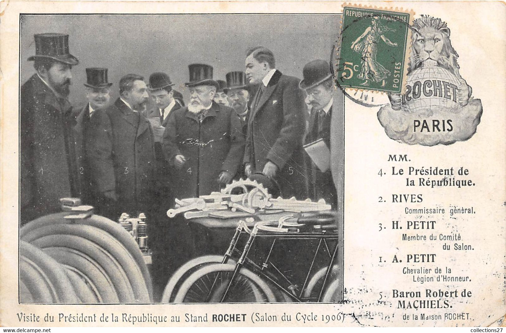 PARIS-SALON DU CYCLE 1906- VISITE DU PRESIDENT DE LA REPUBLIQUE AU STAND ROCHET - Exhibitions