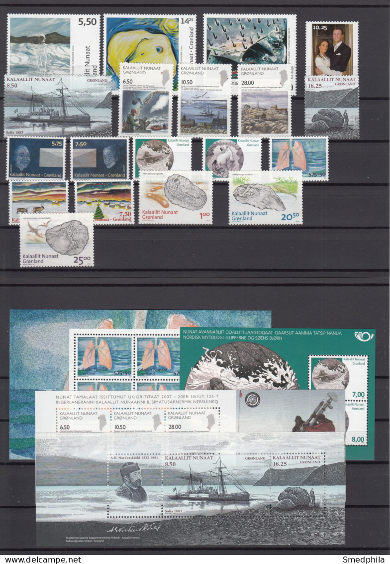 Greenland 2008 - Full Year MNH ** Excluding Self-Adhesive Stamps - Volledige Jaargang