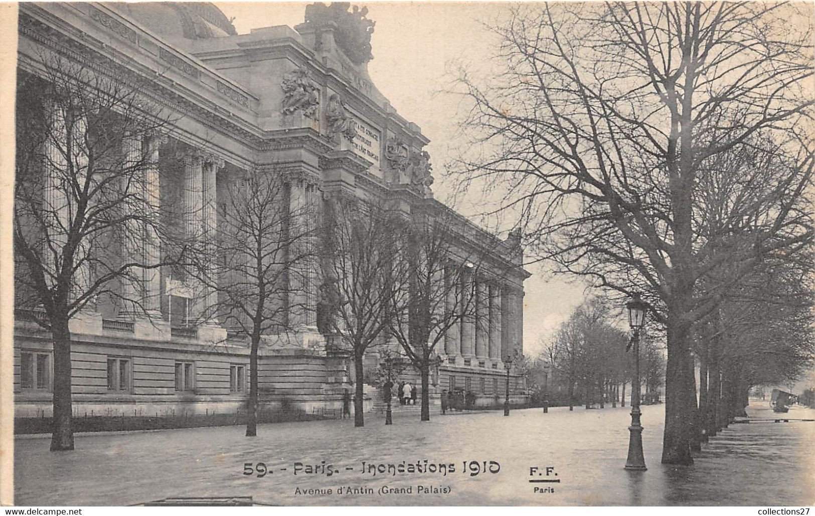 PARIS-INONDATION 1910- AVENUE D'ANTIN ( GRAND PALAIS ) - Paris Flood, 1910