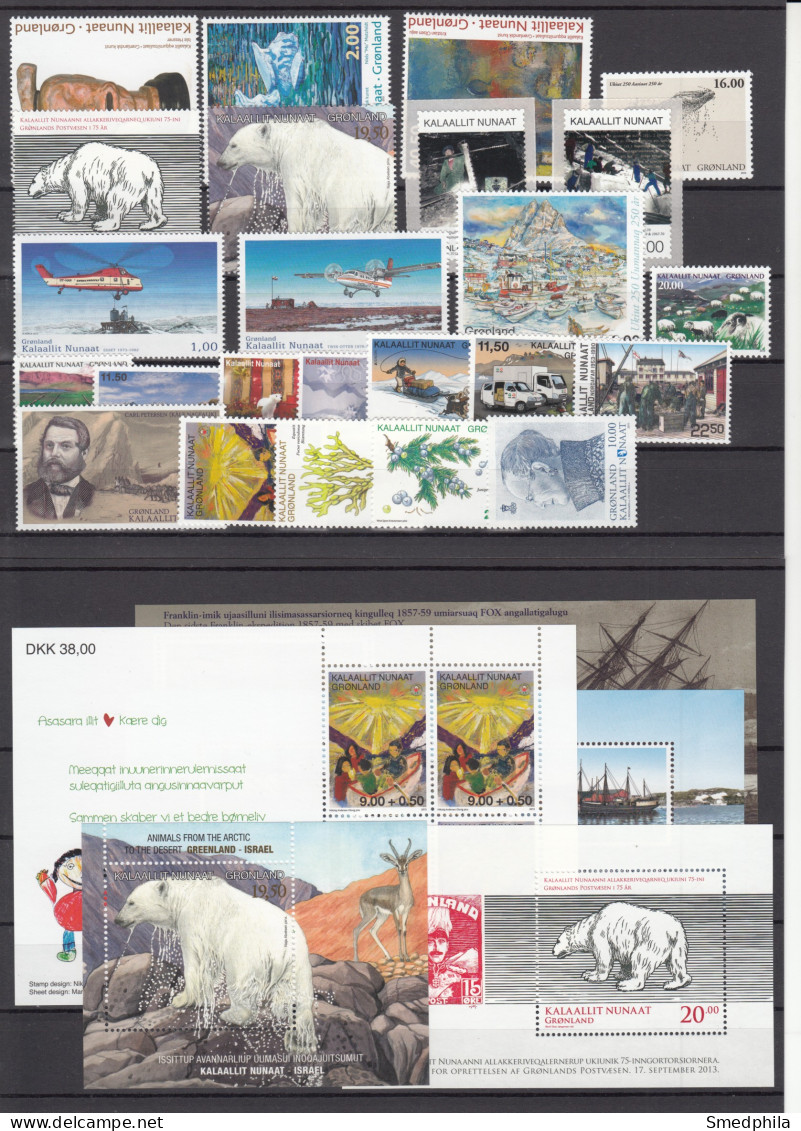 Greenland 2013 - Full Year MNH ** Excluding Self-Adhesive Stamps - Annate Complete