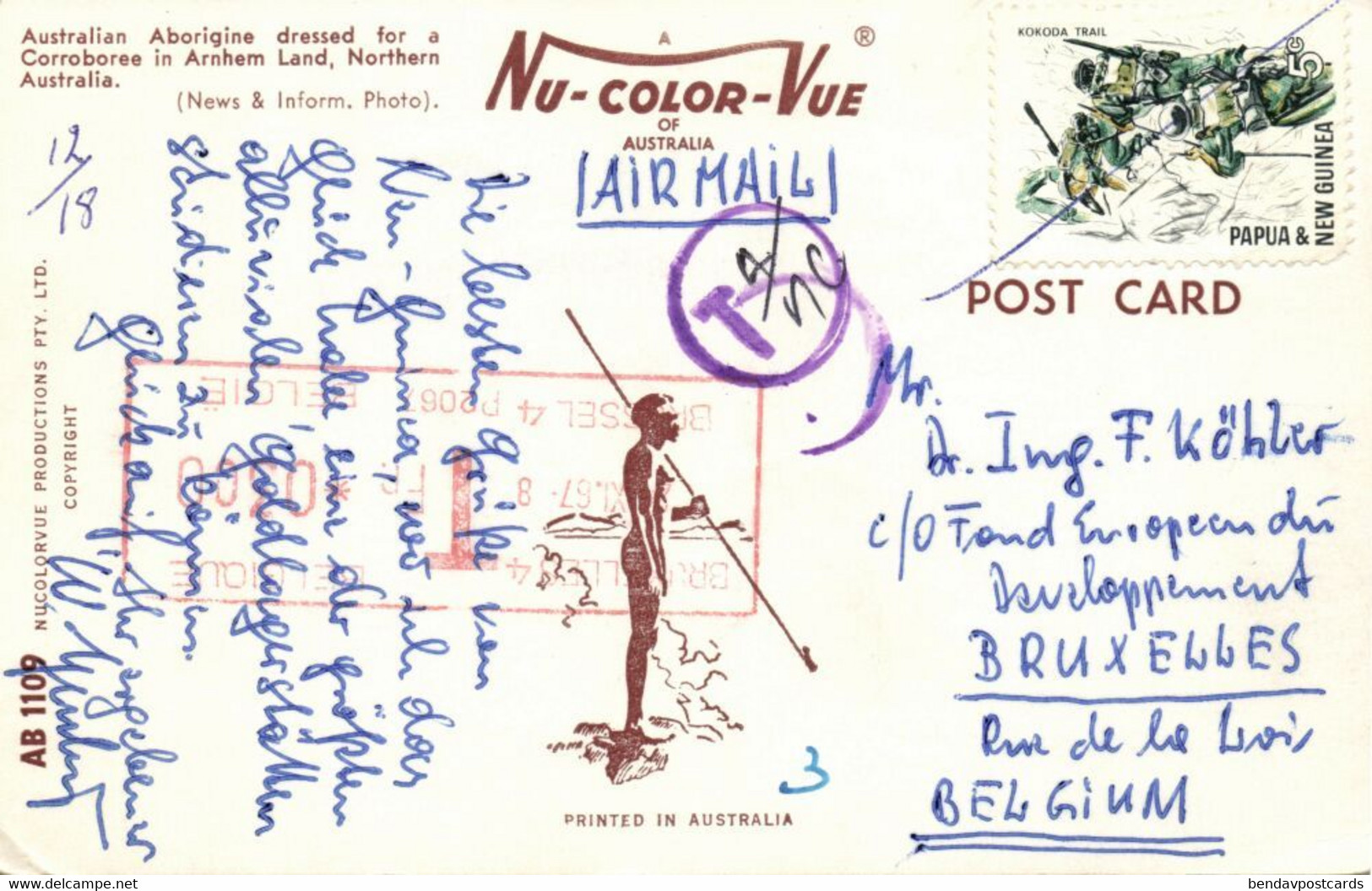 Australia, NT, Native Aboriginals Dressed For Corroboree In Arnhem Land Postcard - Aborigeni