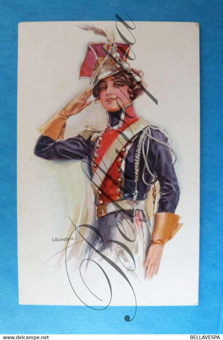 Artist Illustrateur.Usabal. Lady Army Uniform  Edit R & K , Erkal N° 124/1 - Usabal