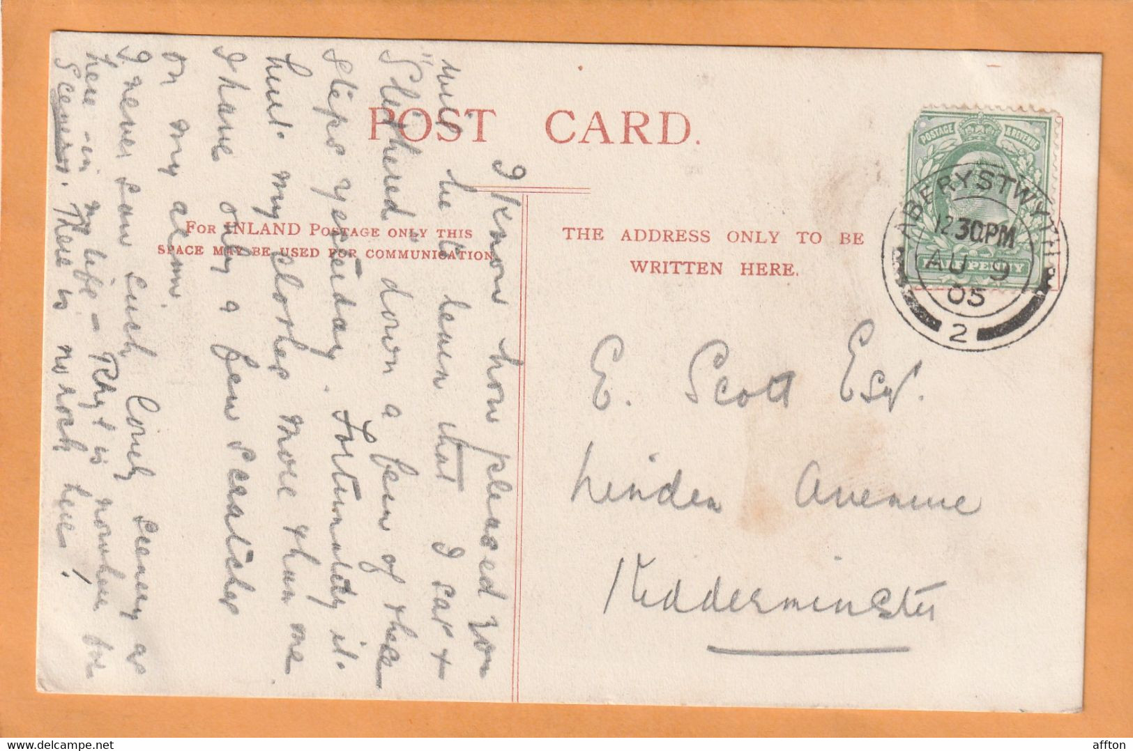 Aberystwyth UK 1905 Postcard - Cardiganshire