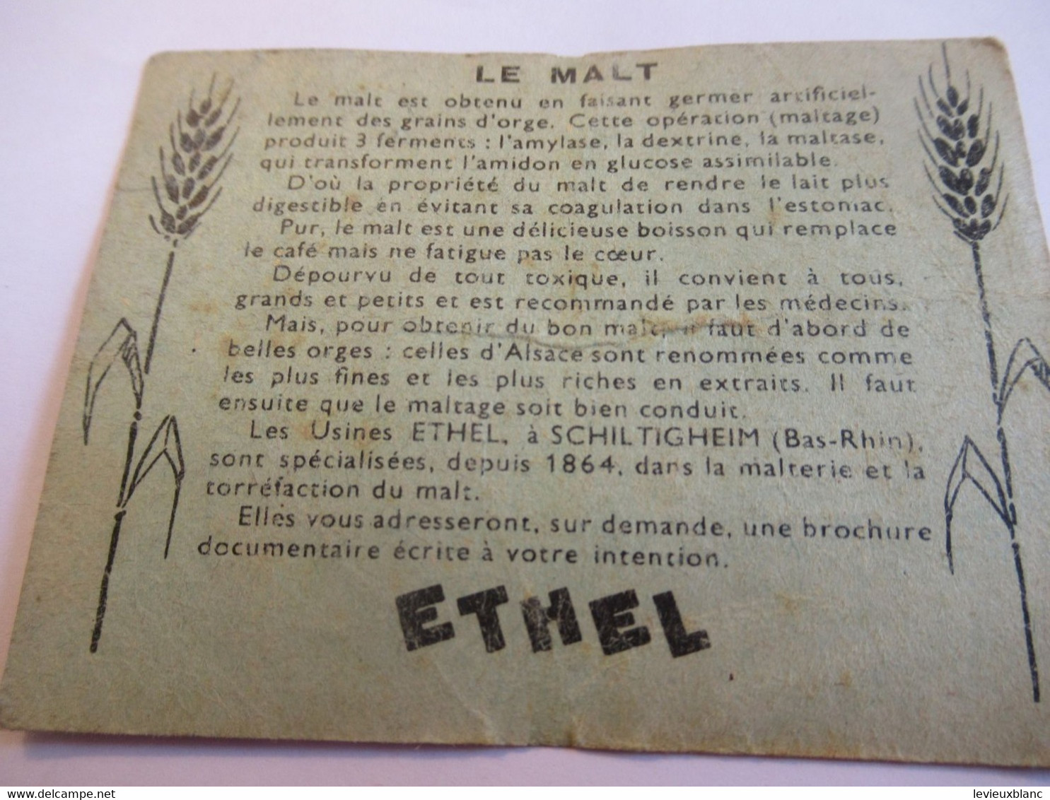 BON POINT Humoristique  Scolaire Ancien /Offert Par Le Malt ETHEL/"La Raison Du Plus Fort Est .. "/Vers 1930-50   CAH331 - Diplomas Y Calificaciones Escolares