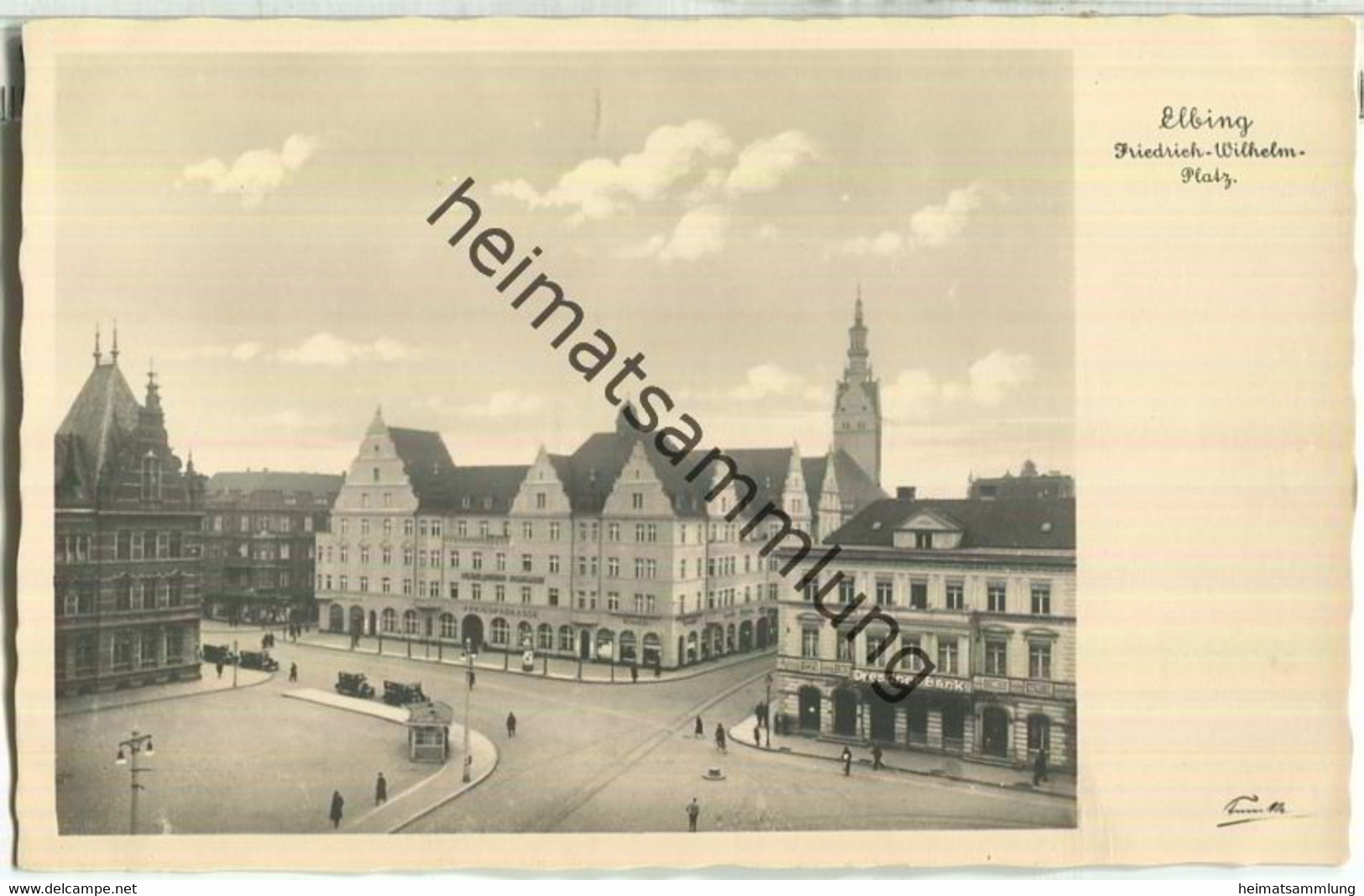 Elbing - Elblag - Friedrich-Wilhelm-Platz - Foto-AK 30er Jahre - Verlag Trinks & Co GmbH Leipzig - Ostpreussen