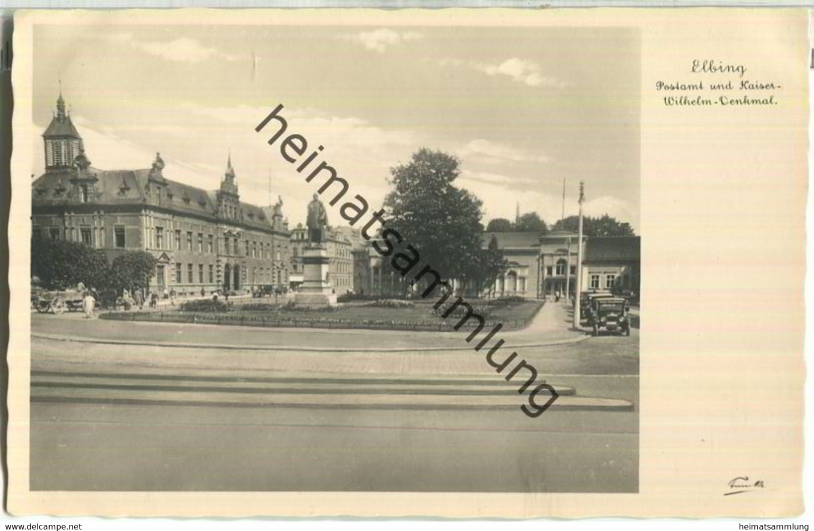 Elbing - Elblag - Postamt - Kaiser-Wilhelm-Denkmal - Foto-AK 30er Jahre - Verlag Trinks & Co GmbH Leipzig - Ostpreussen