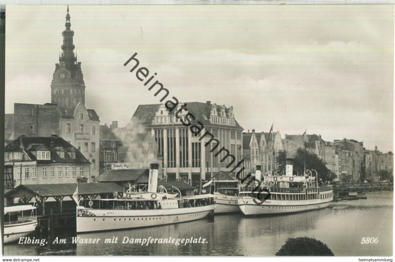 Elbing - Elblag - Dampferanlegestelle - Fahrgastschiff Möwe - Foto-AK 30er Jahre - Verlag Geyer & Co Breslau - Ostpreussen