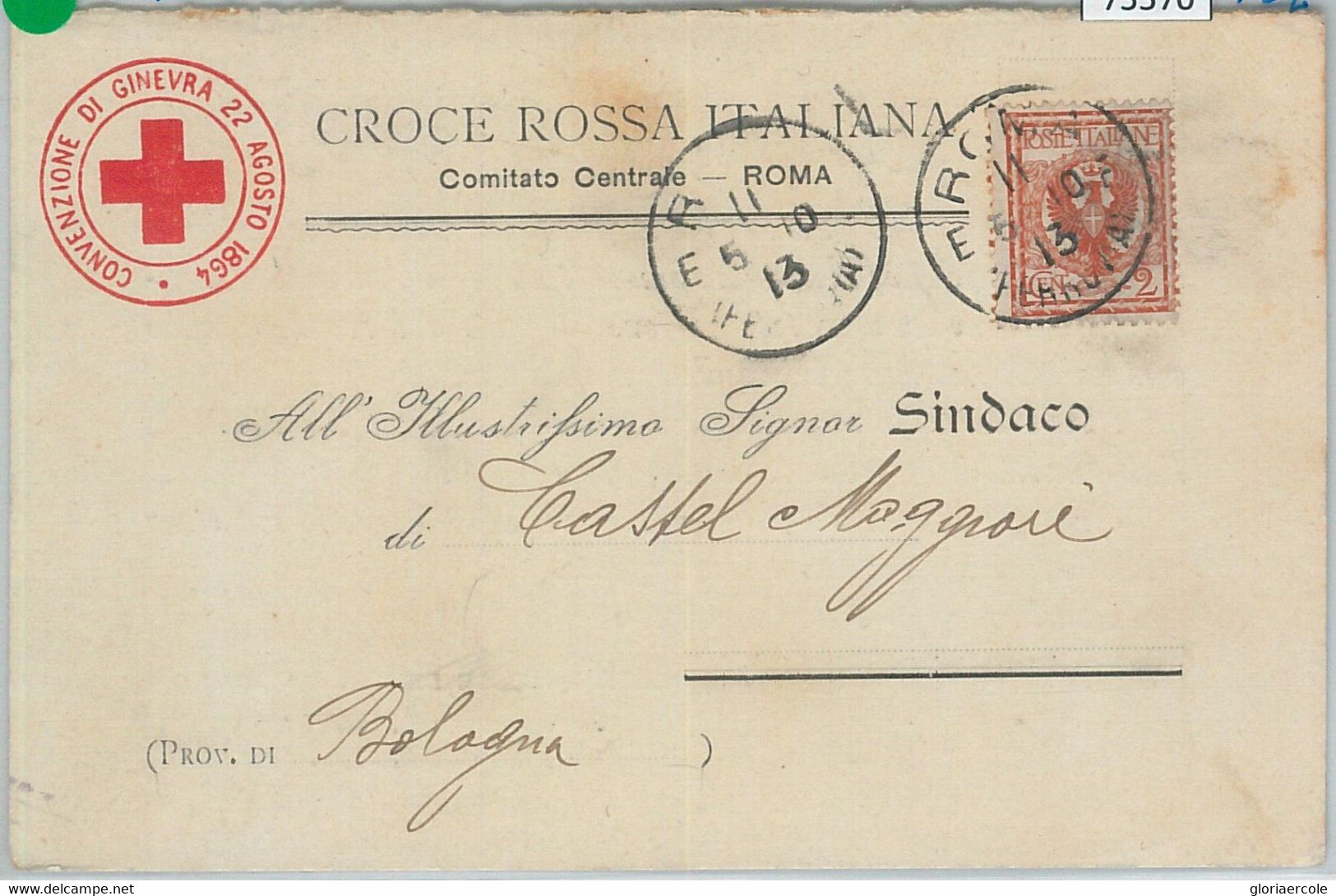 75570  - ITALY - Postal History - RED CROSS Postcard  1913 Funds Raising! - Croix-Rouge