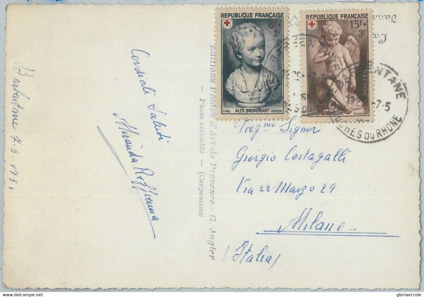 75587 - FRANCE - POSTAL HISTORY - POSTCARD To ITALY - MEDICINE Red Cross  1951 - Croix-Rouge