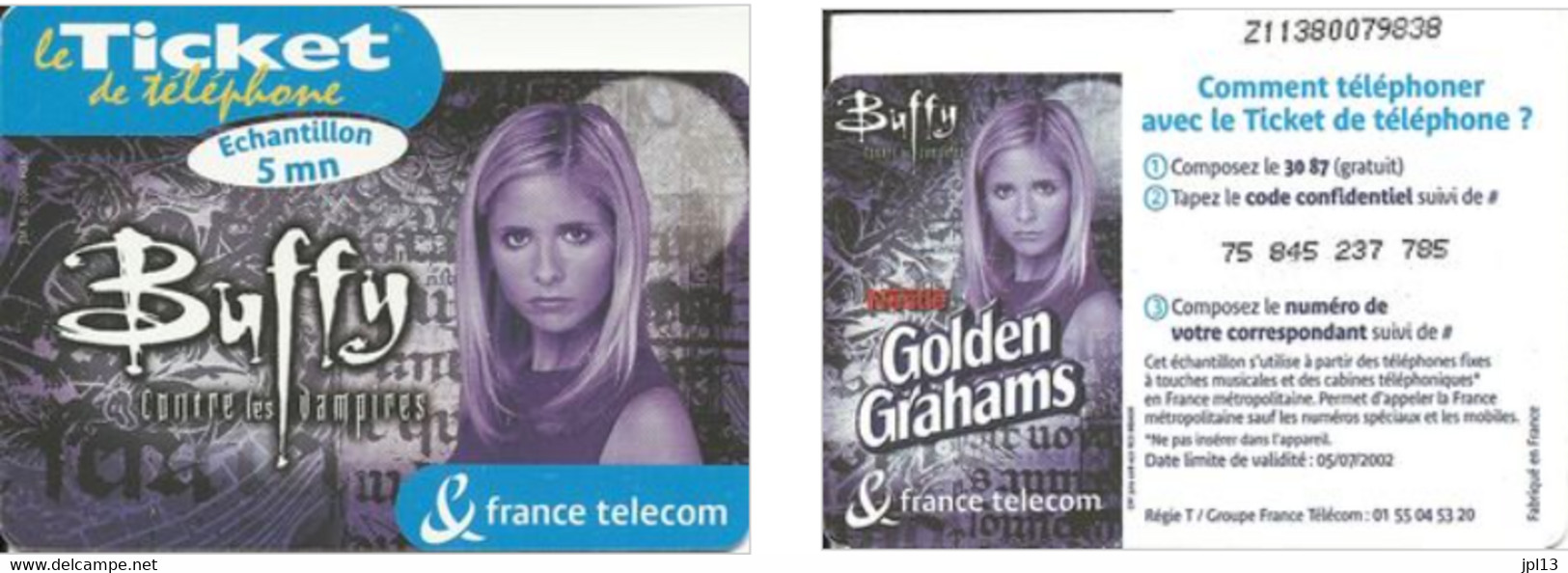 Ticket Téléphone - France Télécom - Buffy Contre Les Vampires 5m, Série Z1138 - FT
