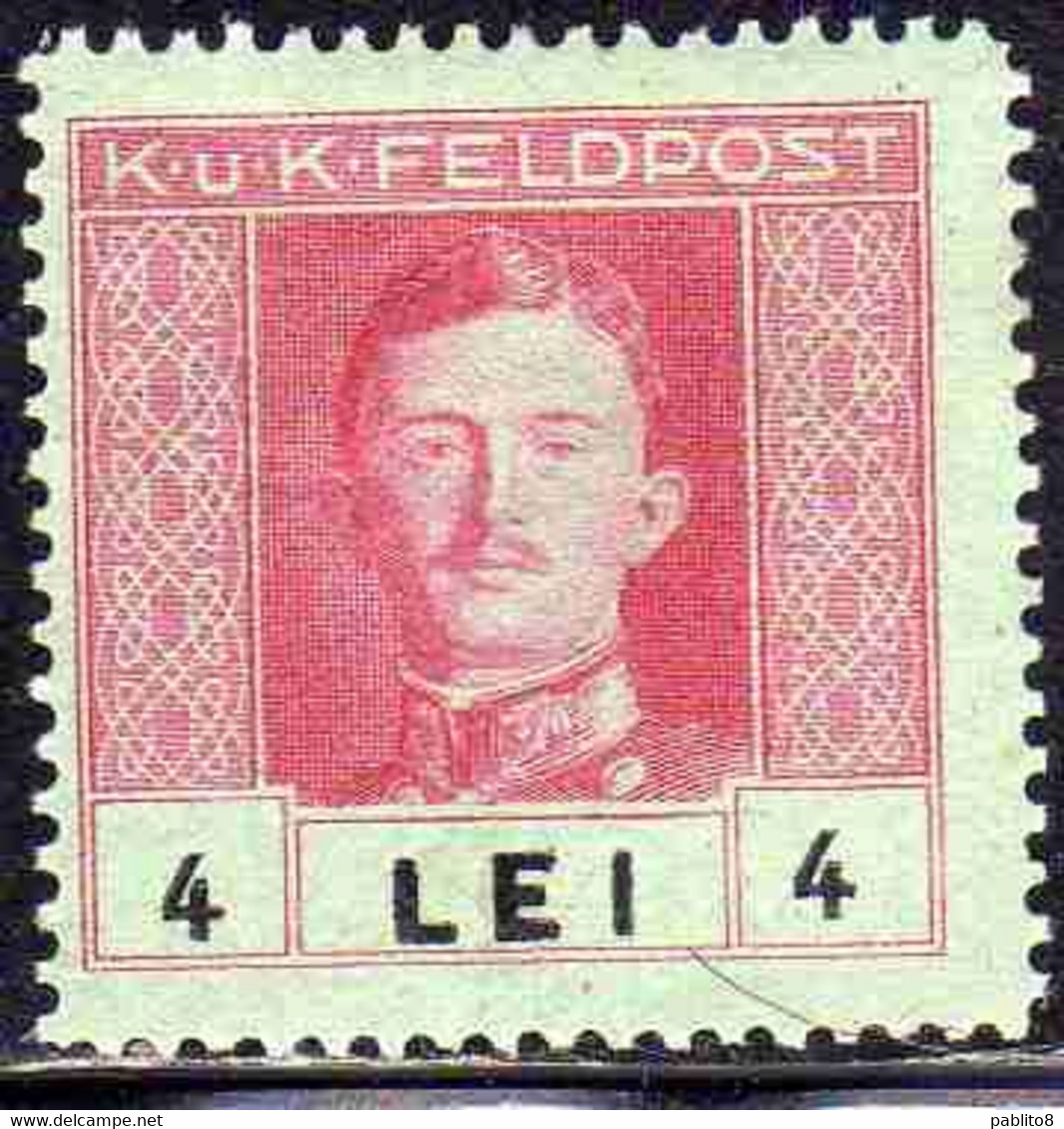 AUSTRIAN OCCUPATION OF ROMANIA OCCUPAZIONE AUSTRIACA 1918 EMPEROR CARL I 4L MH - Besetzungen