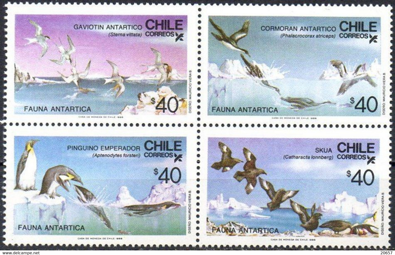 Chili Chile 0750/53 Faune Antarctique, Oiseaux - Faune Antarctique