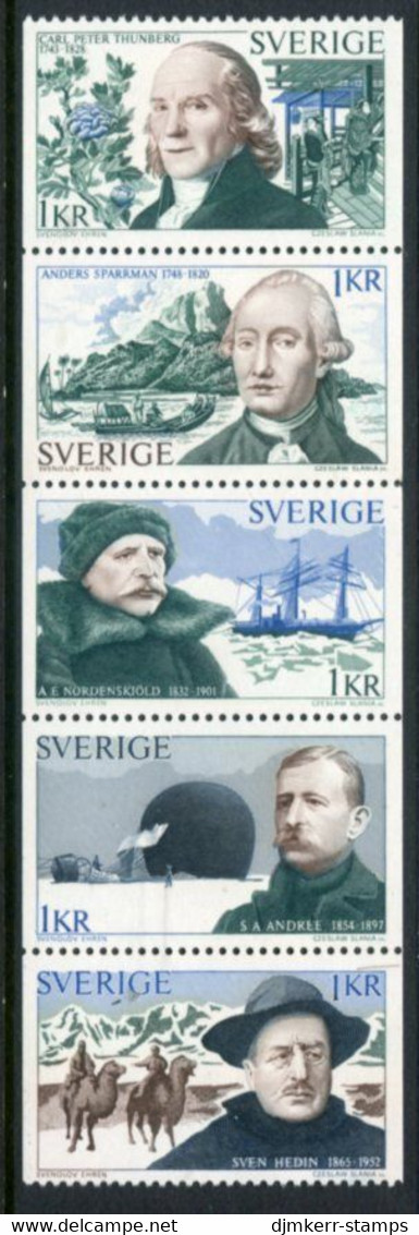 SWEDEN 1973 Explorers  MNH / **.  Michel 810-14 - Unused Stamps